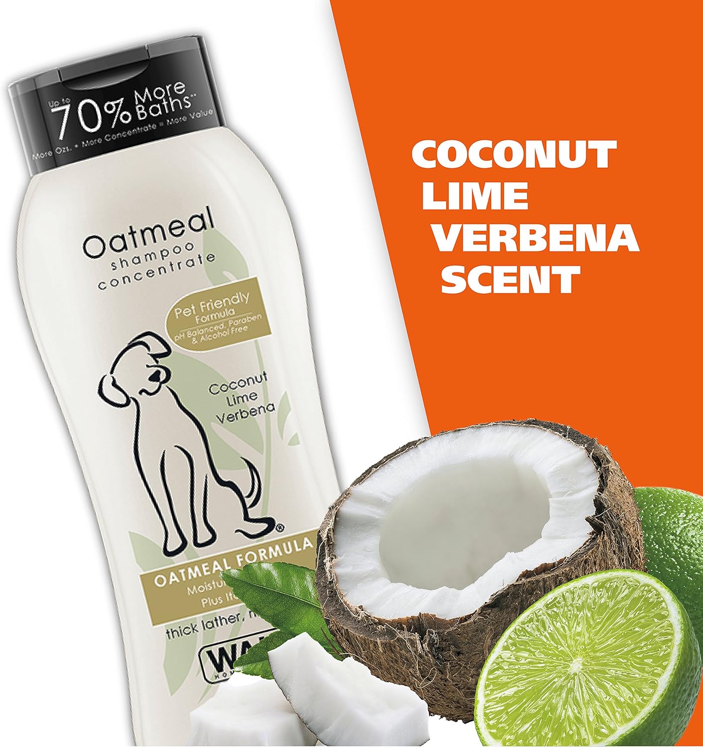 Wahl USA Dry Skin & Itch Relief Pet Shampoo for Dogs ‰ÛÒ Oatmeal Formula with Coconut Lime Verbena Scent & Pet Friendly Formula, 24 Oz - Model 820004A