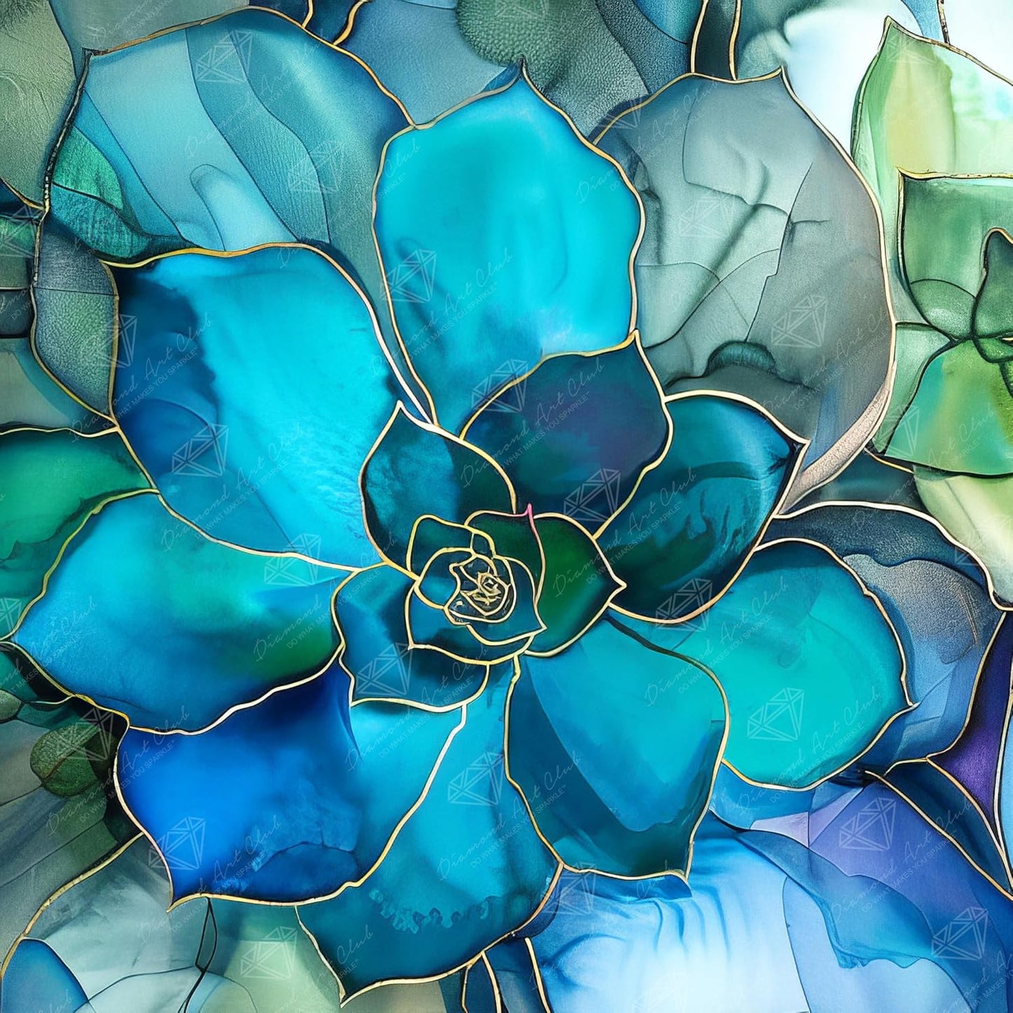 DIAMOND ART CLUB Shimmering Succulents Diamond Art Kits for Adults | Premium Diamond Painting Kit, Fun DIY Crafts for Adults, Round Diamond Art Canvas, 13" x 13" (33 x 33 cm)
