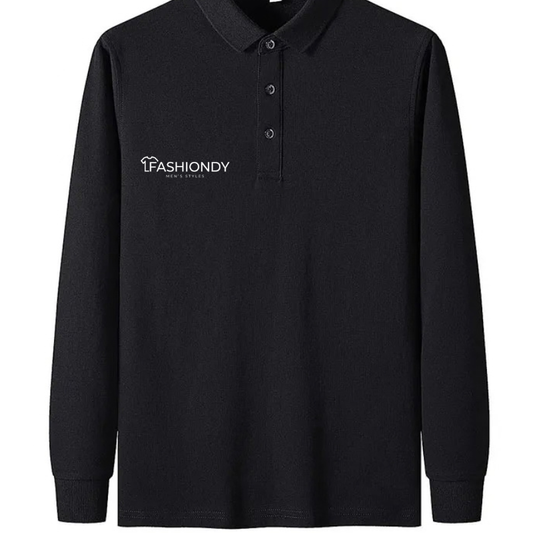 Long Sleeve Polo T-shirt Black