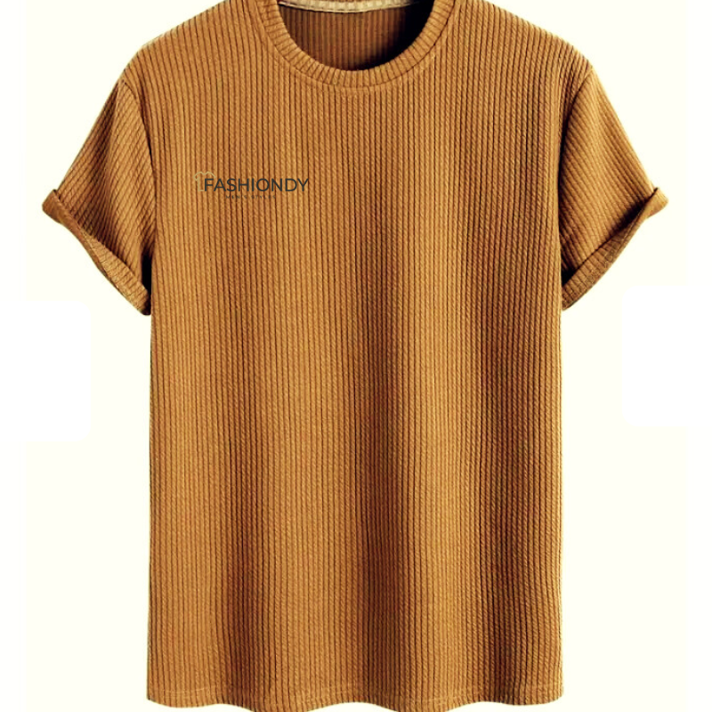 Loose Round Neck T-shirt Brown